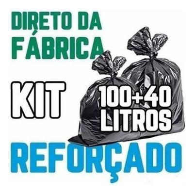 Saco de Lixo Kit Reforçado Preto 100L e 40L 100 Unidades para Uso Doméstico Higipack