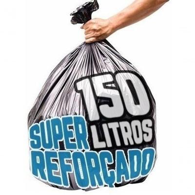 Saco de Lixo 150 Litros 100UN Super Reforçado Preto Higipack