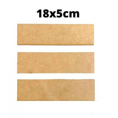 Chapa em MDF para Artesanato [F031] MDF Natural 18x5CM 3MM Kit 8 Peças