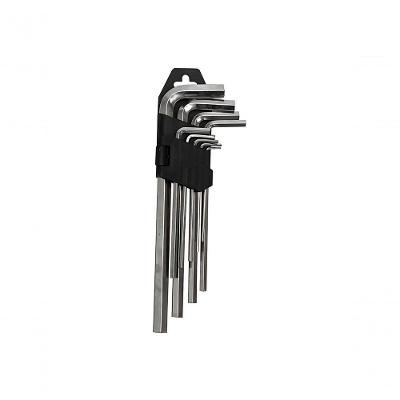 Jogo de Chaves Allen Extra Longas com Suporte 1,5 a 10 mm 9 Peças Prata, Preto Western