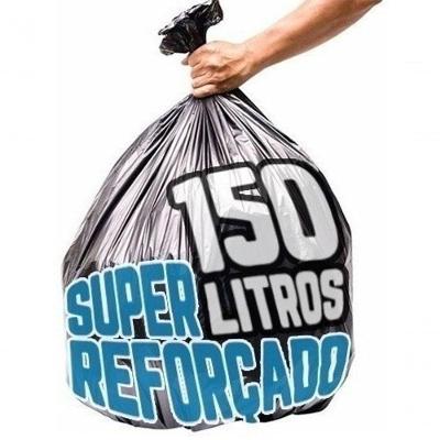 Saco de Lixo 150 Litros 100un Super Reforçado para Lixeiras 80 a 100 Preto Higipack