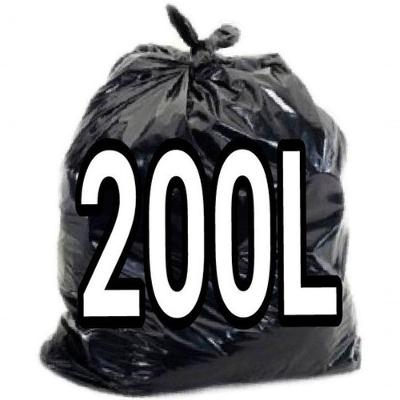 Kit 100 Sacos para Lixo 200 Litros Super Reforçado Preto Brilhoso Higipack