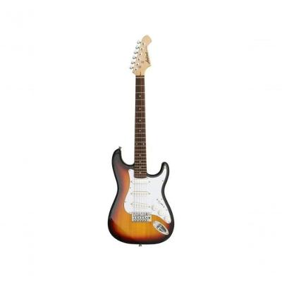 Guitarra Elétrica Pro II STG-Mini com 3 Captadores Single Coil OS-3, Marrom Aria Guitars