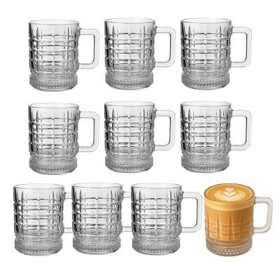 Jogo 10 Canecas de Vidro Quadrados Elusia 250ML para Café e Cappuccino Transparente em Casa Tem
