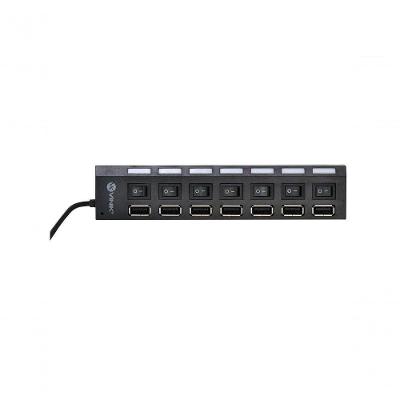 Hub USB 2.0 HUV-40 7 Portas com Interruptores Individuais e LED Indicador Preto Vinik
