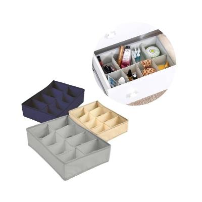 Kit 03 Organizador de Gaveta 8 Divisórias em TNT Dobrável para Roupas Íntimas Wincy