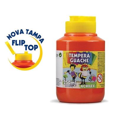 Tinta Guache Acrilex Guache 250ml Branco Não Tóxica Solúvel em Água Pote 250ML 1 Unidade Branco