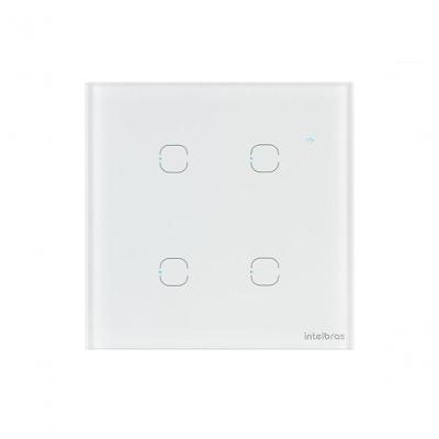 Interruptor Smart Wi-Fi Touch EWS 1004 4 Teclas com Controle por Aplicativo Branco Intelbras