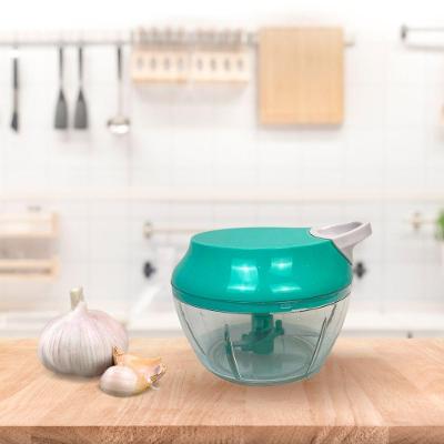 Mini Processador Manual Alimentos Triturador 3 Laminas Corta Legumes Alho Pimenta 300ml Verde