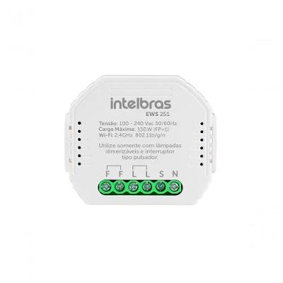 Interruptor Controlador Dimmer Smart Wi-Fi EWS 251 Ajuste de Intensidade da Luz Via App Izy Branco