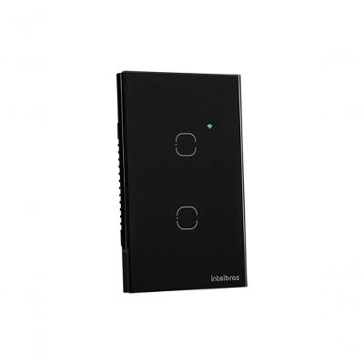 Interruptor Smart Wi-Fi Touch MIS 1002 4850060 com 2 Teclas e Automação de Iluminação Preto