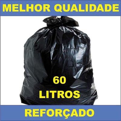 Saco para Lixo Kit 2 Pacotes 60L Reforçado Resistente para Condomínios e Empresas Preto Higipack