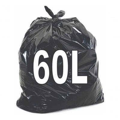 Kit Saco para Lixo Saco de Lixo 60 Litros Resistente Uso Doméstico e Comercial Preto Higipack