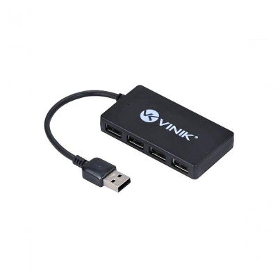 Hub USB 2.0 HUV-20 com 4 Portas Transmissão 480MBPS Cabo 15CM Ideal para Notebooks Vinik