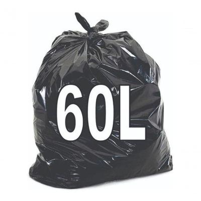 Saco para Lixo Kit 10 Pacotes 100 Sacos 60 Litros Preto 80CM X 60CM Resistente para Uso Doméstico