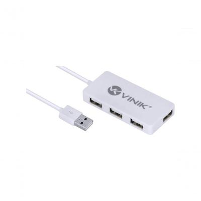 Hub USB 2.0 HUV-20B 4 Portas, Proteção de Sobrecarga e Cabo 1,2M Branco Vinik