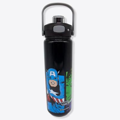 Garrafa Térmica Excalibur Click Marvel 700ML com Parede Dupla, Alça de Silicone e Trava de Segurança