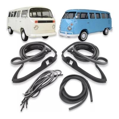 Jogo de Borrachas de Portas Dianteiras e Traseiras F103 para Kombi 1976 a 1996 Preto Universal