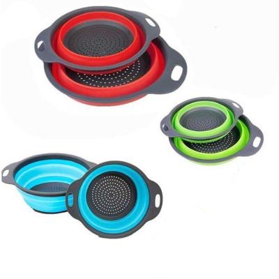 Escorredor de Alimentos Escorredor Macarrão Retrátil em Silicone Dobrável Uso Doméstico Verde