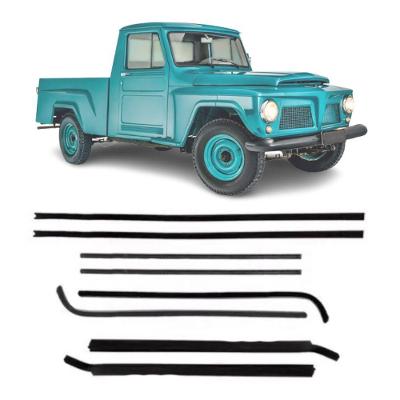 Jogo de Canaletas e Pestanas para Portas F103 Ford Pick-up F-75 1977 a 1982 e Rural Willys 1967