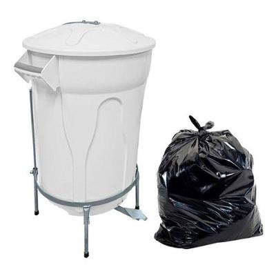 Lixeira Branca 100L de Aço com Pedal e 20 Sacos de Lixo Branco