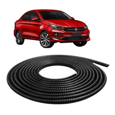 Protetor de Borracha de Porta para Todo Carro Mini Preta 7X10MM 10M Compatível com Diversos Veículos