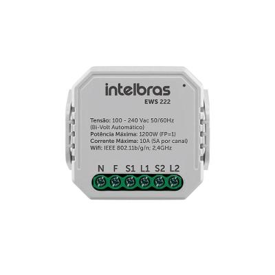 Interruptor Controlador de Cargas Wi-Fi EWS 222 Controle de Lâmpadas e Ventiladores Via Aplicativo