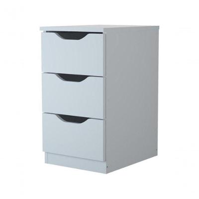 Gaveteiro Multivisão Moderno 3 Gavetas MDP com Acabamento UV Branco