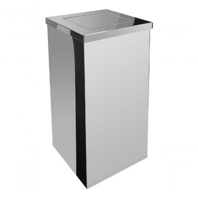 Kit 12 Lixeira Quadrada com Tampa vai-vem 36L em Aço Inox Inox