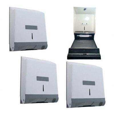 Kit 10 Suporte Dispenser para Toalha N7 para Papel Interfolha com Visor Branco Higipack