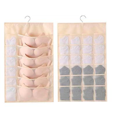 Cabide Organizador Suspenso com 36 Bolsos para Roupas Íntimas e Acessórios Bege Jocenter