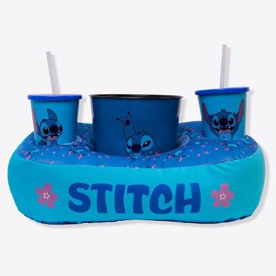 Kit Pipoca Just Chill Stitch – Disney com Almofada Poliéster, Balde 4,2L e 2 Copos 550ML Azul