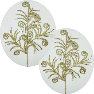Planta Decorativa de Natal Planta de Natal com Gliter Dourado 70cm para Árvores Guirlandas Kit 6