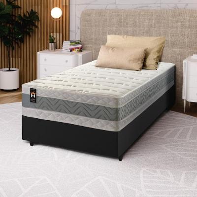 Cama Box Espuma D33 Oxford Solteiro 88x188 Preto King House