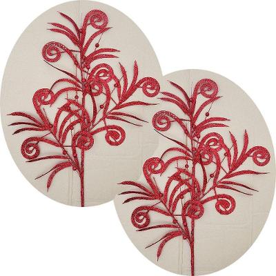 Planta Decorativa de Natal Modelo Planta de Natal com Glitter Vermelho Kit 10 Unidades 70cm para Uso