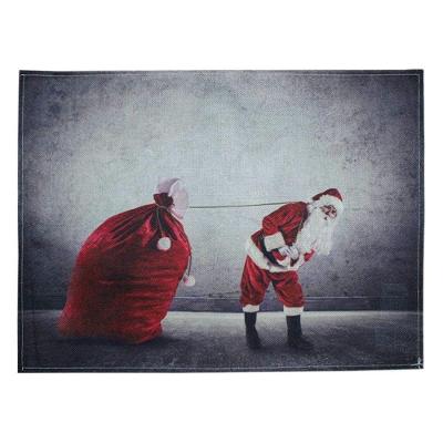 Jogo Americano Estampa Natalina Papai Noel 100% Algodão 33CM X 45CM 4 Peças Multicor Vermelho Outras