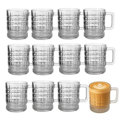 Jogo 12 Canecas de Vidro Quadrados Elusia 250ML para Café e Cappuccino Transparente em Casa Tem
