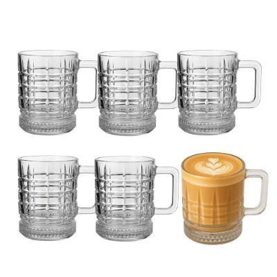 Jogo 6 Canecas de Vidro Quadrados Elusia 250ML para Café e Cappuccino Transparente em Casa Tem