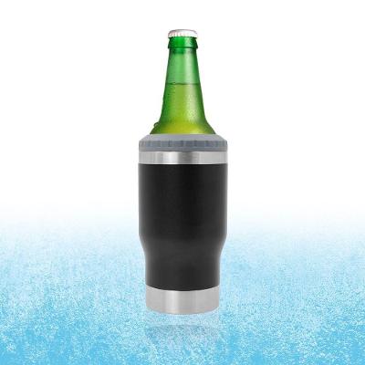 Copo Térmico Porta Lata Long Neck para Bebidas em Plástico Aço Inoxidável e Silicone com Tampa
