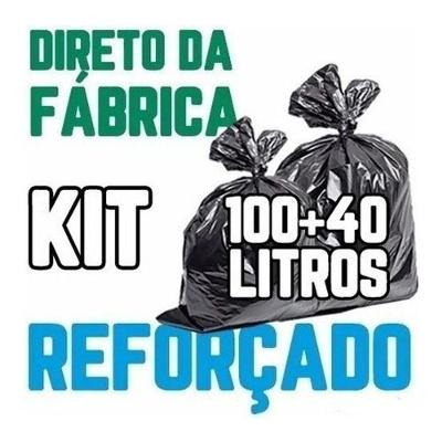 Saco de Lixo Kit Reforçado 100 de 100L e 100 de 40L Preto para Uso Doméstico e Comercial Higipack