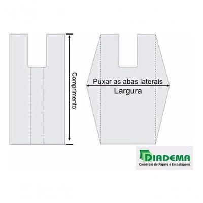 Kit Sacola Plástica Reciclada Sacola Reciclada 45x60 20KG Aprox. 1600 Unidades Verde Higipack