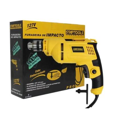 Furadeira de Impacto com Mandril 10MM Potência 600W Amarela 110V