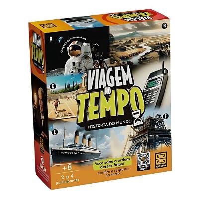 Jogo de Cartas Viagem no Tempo Educativo de Conhecimentos Gerais com Organização Cronológica Grow