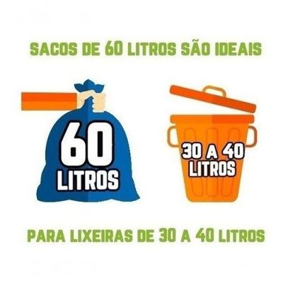 Saco de Lixo Kit 100 Unidades Azul 60L 60CM X 78CM Super Reforçado para Uso Profissional Higipack