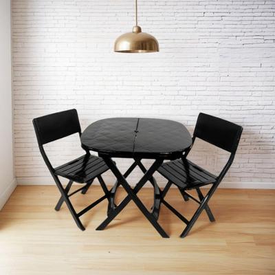 Jogo de Mesa Dobrável JSN com 2 Cadeiras Estrutura em Plástico Assentos Fixos para Piscina Higipack