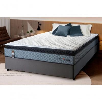 Cama Box Espuma Chicago Casal 138x188 Cinza King House