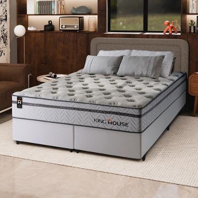 Cama Box Magnético Bali Relax King 193x203 Cinza King House