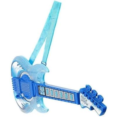 Guitarra Infantil com Microfone Rock Show com Luzes e Som Azul DM Toys