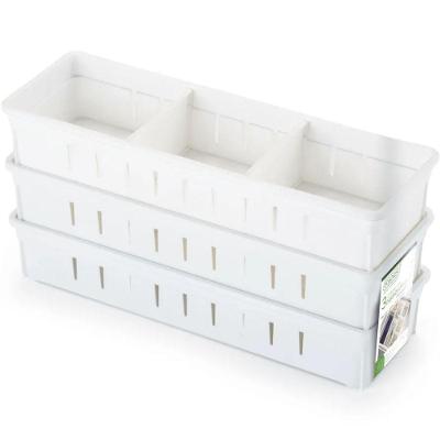 Kit Gaveteiro Organizador 1910 em Plástico com 3 Gavetas e Separadores Branco Dasplast