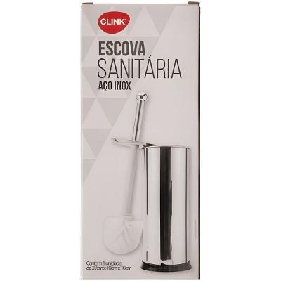 Escova Sanitária com Suporte Inox para Limpeza do Vaso em Plástico e Aço com Base Resistente